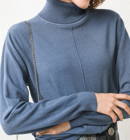 GCAROL New Women Turtleneck Sweater 30% Wool Candy Warm Elegant Jumper Stretch Cashmere OL Base Knit Pullover Plus Size 2XL