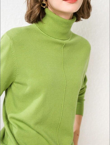 GCAROL New Women Turtleneck Sweater 30% Wool Candy Warm Elegant Jumper Stretch Cashmere OL Base Knit Pullover Plus Size 2XL