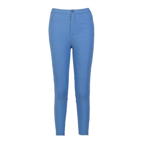 Women Pencil Stretch Casual Look Denim Skinny Jeans Pants High Waist Trousers