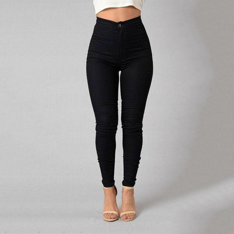 Pencil Jeans Women Stretch Casual Denim Skinny Pants  Ladies Fashionable High Waist Tight Trousers 5 Color Hot