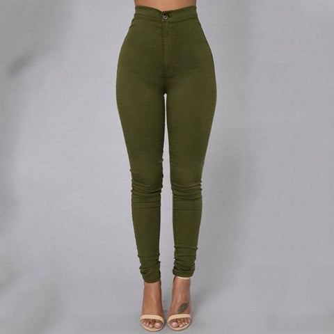 Pencil Jeans Women Stretch Casual Denim Skinny Pants  Ladies Fashionable High Waist Tight Trousers 5 Color Hot