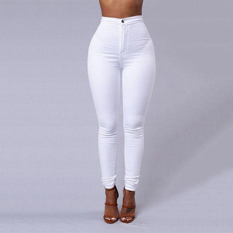 Pencil Jeans Women Stretch Casual Denim Skinny Pants  Ladies Fashionable High Waist Tight Trousers 5 Color Hot