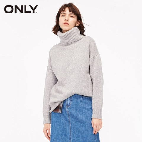 ONLY Women Winter Pure Colour Pullover turtleneck Sweater  | 119113501