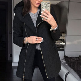 Ladies Jackets Fashion Hooded Coat Casual Long Coat Women Autumn Winter Jackets new