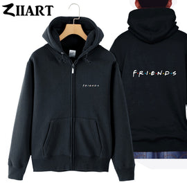 friends tv show logo letter alphabet couple clothes girl woman female cotton full zip hooded Coats Jackets