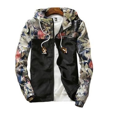 Wontive Colorblock Hooded Letter Jacket Large Size Casual Wild Trend Jacket