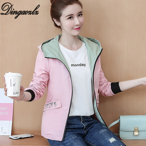 Dingaozlz 2019 New Hooded Coat Outerwear Fashion Letters printed Baseball Uniform Shirt Women Cardigan Jacket