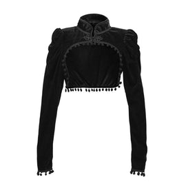 Women's Sexy Steampunk Gothic Bolero Long Sleeve Shrug tassel Jacket for party