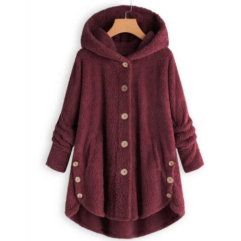 New Hot Winter Women Warm Fluffy Coat Overcoat Button Jackets Tops Outwear Loose Sweater YAA99