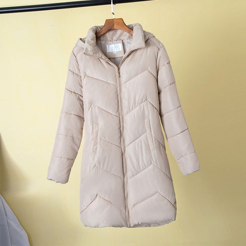 Plus Size 5XL 6XL 7XL Women Winter Warm Coat Female Autumn Hooded Cotton Basic Jacket Winter Outerwear Slim Long Ladies chaqueta