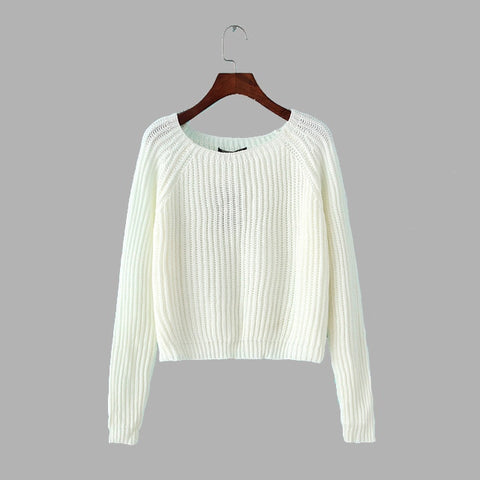 Autumn winter women sweaters and pullovers korean style long sleeve casual crop sweater slim solid knitted jumpers sweater mujer