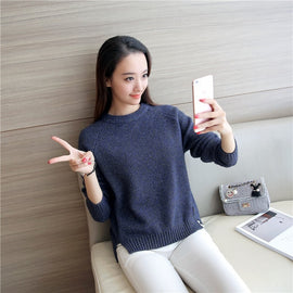 Danjeaner Korean Style Autumn Winter Women Sweaters and Pullovers Femlae Long Sleeve Solid Casual Sweater Women Slim Tops jumper