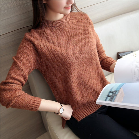 Danjeaner Korean Style Autumn Winter Women Sweaters and Pullovers Femlae Long Sleeve Solid Casual Sweater Women Slim Tops jumper