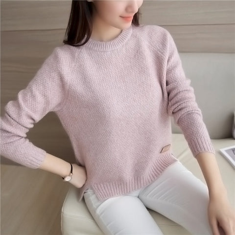 Danjeaner Korean Style Autumn Winter Women Sweaters and Pullovers Femlae Long Sleeve Solid Casual Sweater Women Slim Tops jumper