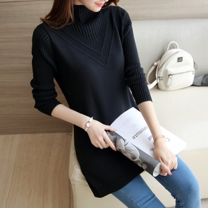 women knitted sweater Autumn winter Fashion Long Sleeve Pullover casual Turtleneck cashmere Elasticity sweater Female Tops LU114