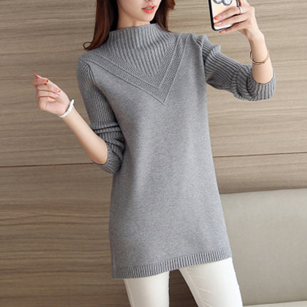 women knitted sweater Autumn winter Fashion Long Sleeve Pullover casual Turtleneck cashmere Elasticity sweater Female Tops LU114