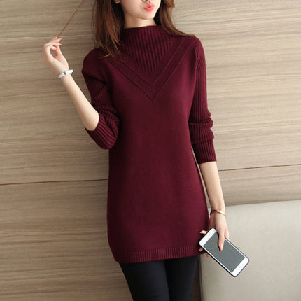 women knitted sweater Autumn winter Fashion Long Sleeve Pullover casual Turtleneck cashmere Elasticity sweater Female Tops LU114