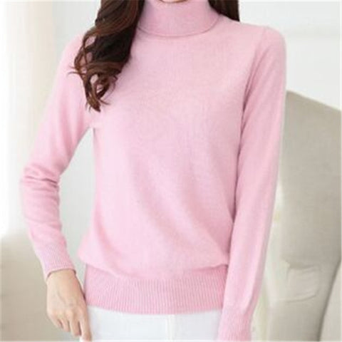 Autumn winter cashmere Knitted sweater female pullover Plus size turtleneck sweater women basic Bottoming sweater warm tops H533