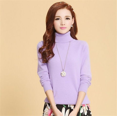 Autumn winter cashmere Knitted sweater female pullover Plus size turtleneck sweater women basic Bottoming sweater warm tops H533