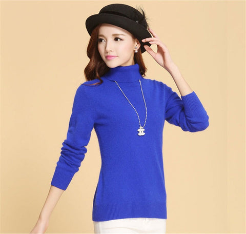 Autumn winter cashmere Knitted sweater female pullover Plus size turtleneck sweater women basic Bottoming sweater warm tops H533