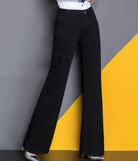 Women's New Fashion Street chic Vintage Loose Wide Leg Flare Jeans for women Pants Spring  Fall Stylish Denim Trousers female