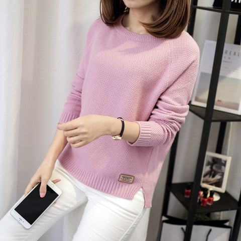 VANGULL Autumn Sweater 2018 New Women Winter Pullover Fashion O-neck Casual Women Sweaters Warm Long Sleeve Knitted Sweater