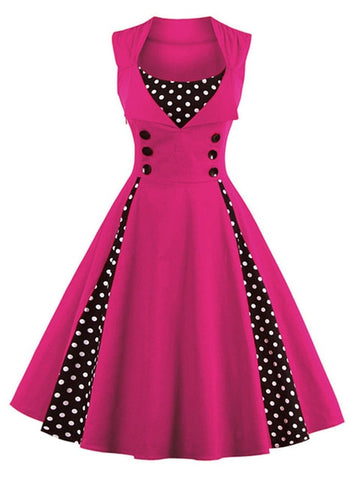 S-4XL Women Robe Retro  Vintage Dress 50s 60s Rockabilly Dot Swing Pin Up Summer Party Dresses Elegant Tunic Vestidos Casual