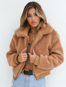 Women Lady Oversized Coat Ladies Faux Fur Zip Outdoor Jacket Overcoat Outwear Warm Winter Clothing