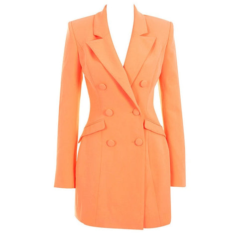 Long Sleeve Women Dress Elegant Celebrity Elegant Sexy Spring Blazer Dress For Woman Straight Casual Button Slim Suit Blazer